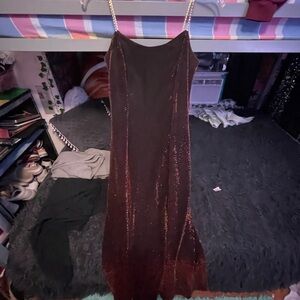 long red formal sparkly dress size 4